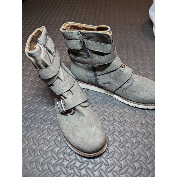 b.o.c. new WOMENS GREY Kiley buckle boot size 9M MOTO BOOT - Picture 5 of 7
